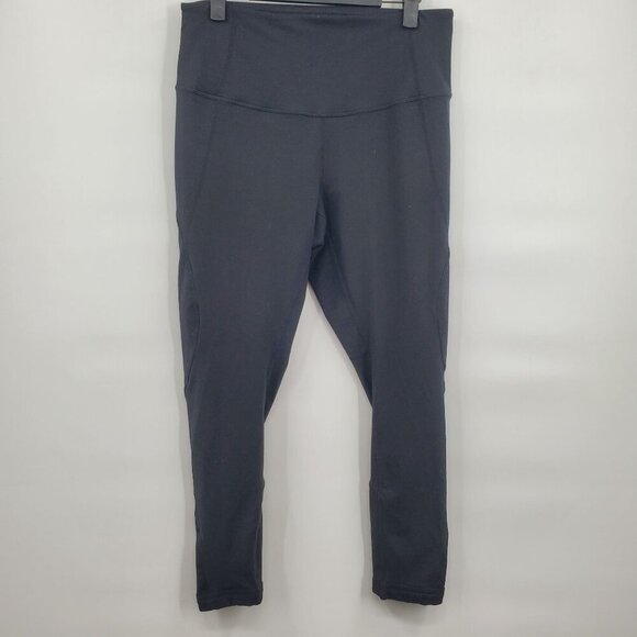 Zella Full Length High Waisted Leggings Pants Women Size Large Strappy Hem - Picture 1 of 15